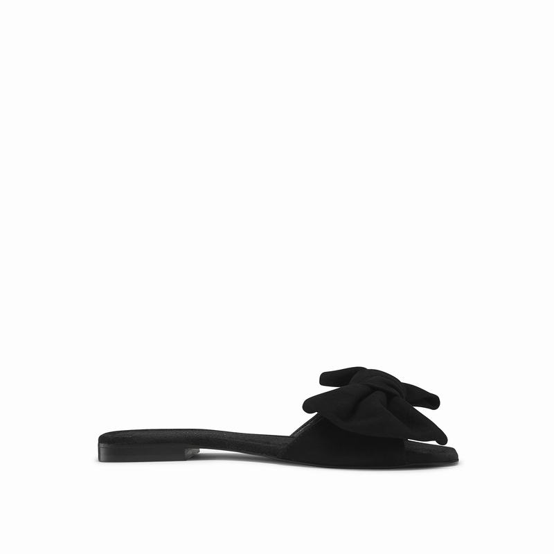Russell & Bromley Minnie Bow Trim Sandals Womens Black [ZOG1250DY]